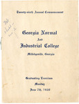 Commencement Program 1920 by GCSU Special Collections