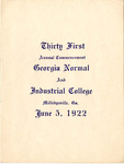 Commencement Program 1922 by GCSU Special Collections