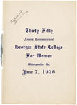 Commencement Program 1926 by GCSU Special Collections