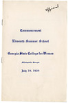 Commencement Program 1928 July by GCSU Special Collections