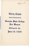 Commencement Program 1929 June by GCSU Special Collections