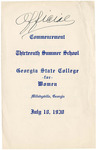 Commencement Program 1930 July by GCSU Special Collections