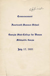 Commencement Program 1931 July by GCSU Special Collections