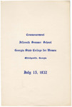 Commencement Program 1932 July by GCSU Special Collections