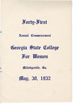 Commencement Program 1932 May by GCSU Special Collections