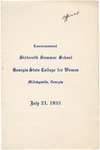 Commencement Program 1933 July by GCSU Special Collections
