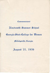 Commencement Program 1936 August by GCSU Special Collections