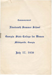 Commencement Program 1936 July by GCSU Special Collections
