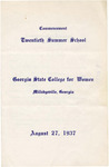Commencement Program 1937 August by GCSU Special Collections