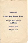 Commencement Program 1938 July by GCSU Special Collections
