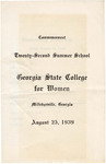 Commencement Program 1939 August by GCSU Special Collections