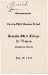 Commencement Program 1940 July by GCSU Special Collections