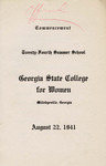 Commencement Program 1941 August by GCSU Special Collections