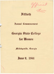 Commencement Program 1941 June by GCSU Special Collections