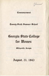 Commencement Program 1943 August by GCSU Special Collections