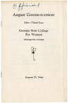Commencement Program 1944 August by GCSU Special Collections