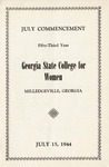 Commencement Program 1944 July by GCSU Special Collections