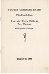 Commencement Program 1945 August by GCSU Special Collections