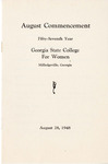 Commencement Program 1948 August by GCSU Special Collections