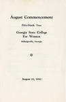 Commencement Program 1950 August by GCSU Special Collections