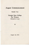 Commencement Program 1951 August by GCSU Special Collections