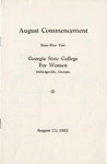Commencement Program 1952 August by GCSU Special Collections