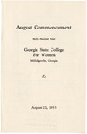 Commencement Program 1953 August by GCSU Special Collections