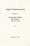 Commencement Program 1956 August by GCSU Special Collections