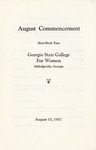Commencement Program 1957 August by GCSU Special Collections