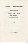 Commencement Program 1958 August by GCSU Special Collections