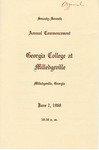 Commencement Program 1968 June by GCSU Special Collections