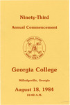 Commencement Program 1984 August by GCSU Special Collections