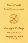 Commencement Program 1985 August by GCSU Special Collections