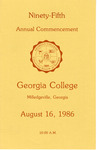 Commencement Program 1986 August by GCSU Special Collections