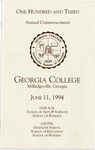 Commencement Program 1994 June by GCSU Special Collections