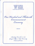 Commencement Program 2001 December by GCSU Special Collections