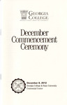 Commencement Program 2012 December by GCSU Special Collections